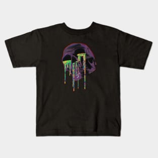 Drippy Skull Art Kids T-Shirt